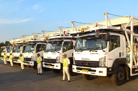 Several car transport trucks at PT Nippon Konpo Indonesia